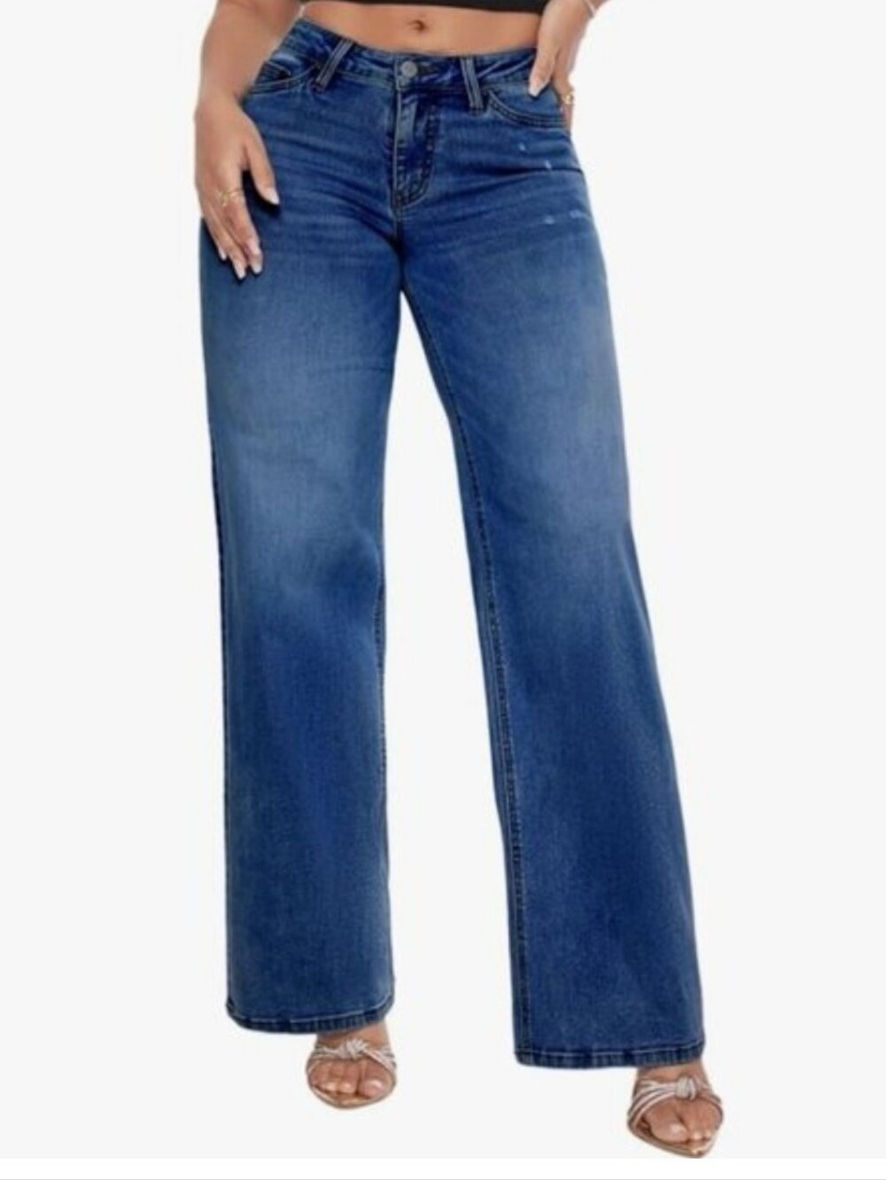 NWT Oneso Dark Wash Mid Rise Wide Leg Jeans Size 29